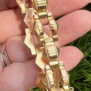 ANTIQUE VINTAGE 750 18K YELLOW GOLD WIDE BRACELET STATEMENT UNUSUAL GORGEOUS